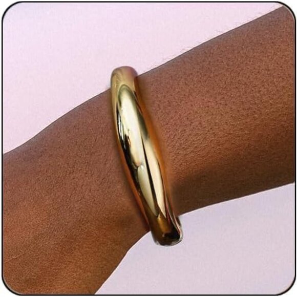 Jewelry - Gold Metal Cuff Bangle Bracelet Women Wide Minimalist Jewelry Gift